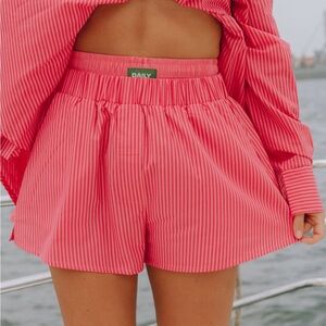 Daily drills red and pink poplin boxer short w/ double waistband *new with tags*
